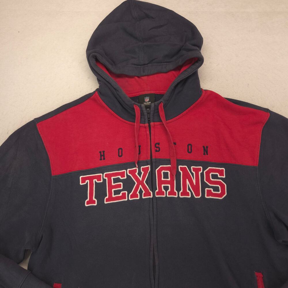NFL Houston Texans Long Sleeve Outdoor Hoodie Mens Size Extra Large XL Navy Red